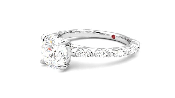 Taylor & Hart Liora Round Engagement Ring 360 degree image 24