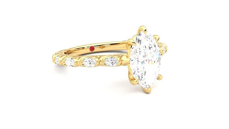 Taylor & Hart Liora Marquise Engagement Ring 360 degree image 5