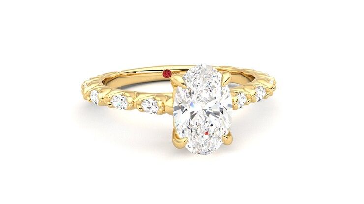Taylor & Hart Liora Oval Engagement Ring 360 degree image 3