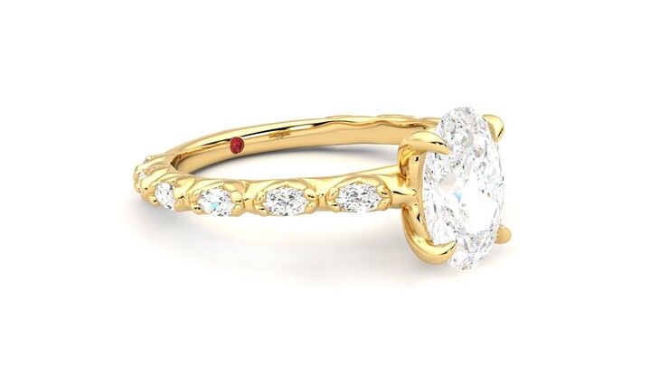 Taylor & Hart Liora Oval Engagement Ring 360 degree image 6