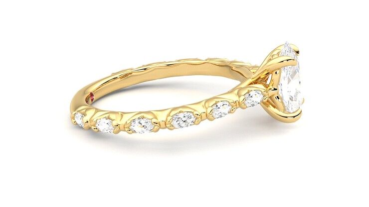Taylor & Hart Liora Oval Engagement Ring 360 degree image 9