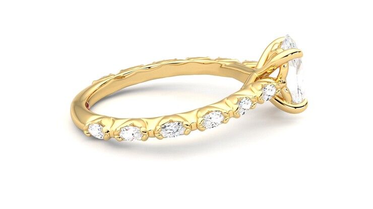 Taylor & Hart Liora Oval Engagement Ring 360 degree image 10