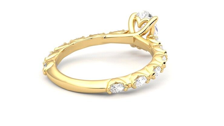 Taylor & Hart Liora Oval Engagement Ring 360 degree image 13