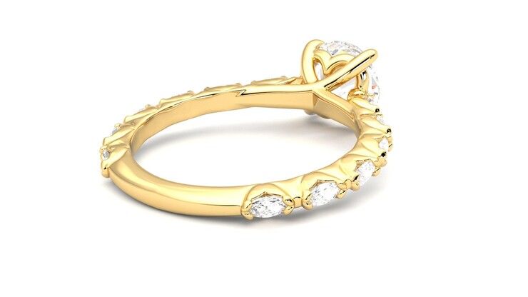 Taylor & Hart Liora Round Engagement Ring 360 degree image 13