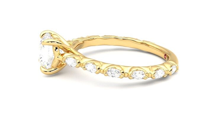 Taylor & Hart Liora Round Engagement Ring 360 degree image 21