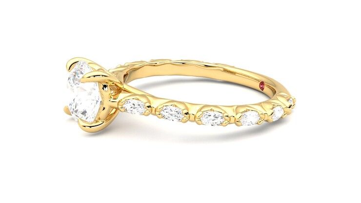 Taylor & Hart Liora Round Engagement Ring 360 degree image 22