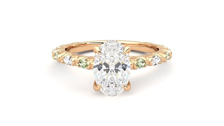 Taylor & Hart Liora Oval Engagement Ring 360 degree image 0