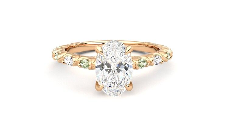 Taylor & Hart Liora Oval Engagement Ring 360 degree image 1