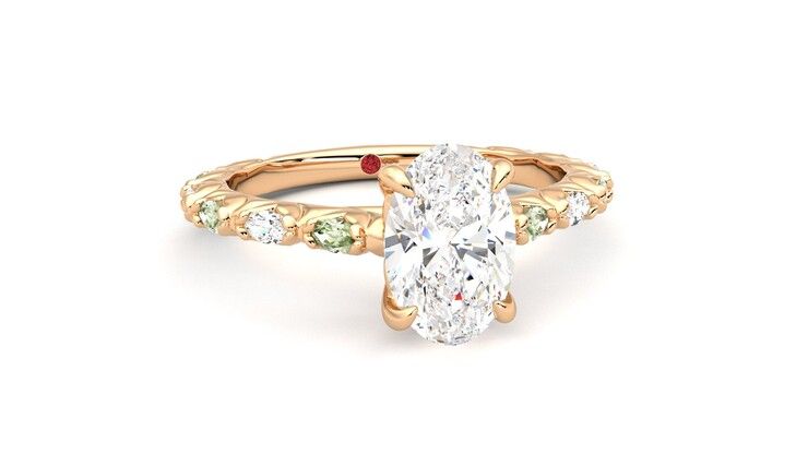 Taylor & Hart Liora Oval Engagement Ring 360 degree image 3