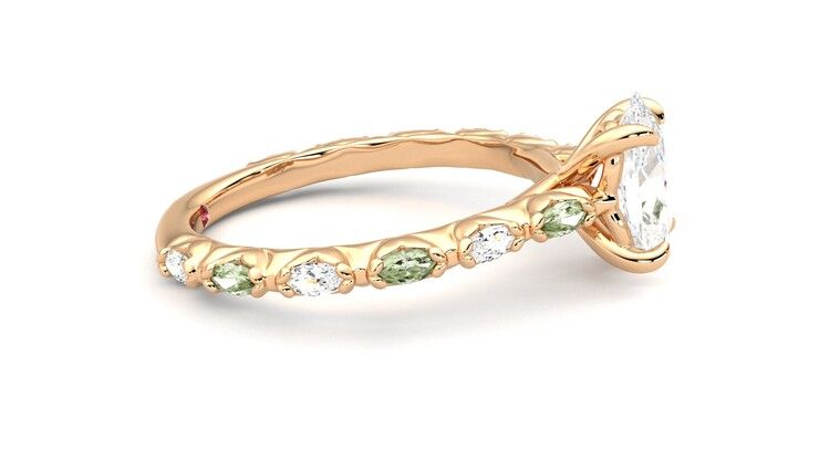 Taylor & Hart Liora Oval Engagement Ring 360 degree image 9