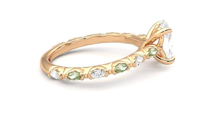 Taylor & Hart Liora Oval Engagement Ring 360 degree image 10