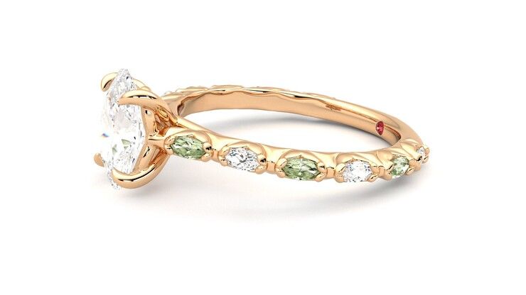 Taylor & Hart Liora Oval Engagement Ring 360 degree image 22