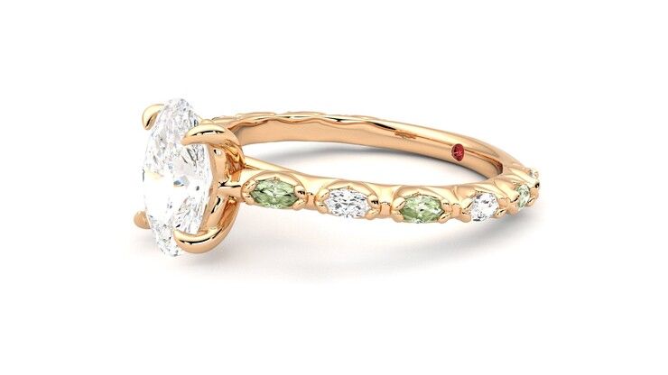 Taylor & Hart Liora Oval Engagement Ring 360 degree image 23