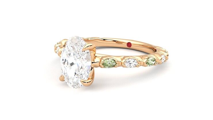 Taylor & Hart Liora Oval Engagement Ring 360 degree image 25