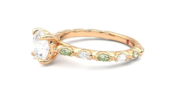 Taylor & Hart Liora Round Engagement Ring 360 degree image 22