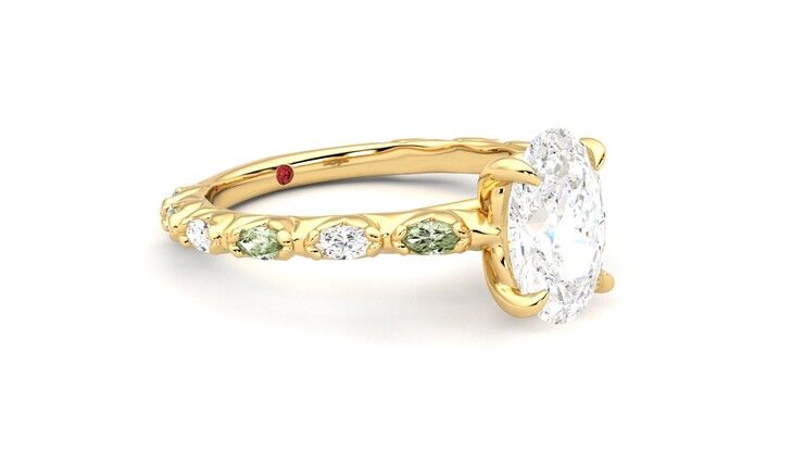 Taylor & Hart Liora Oval Engagement Ring 360 degree image 6