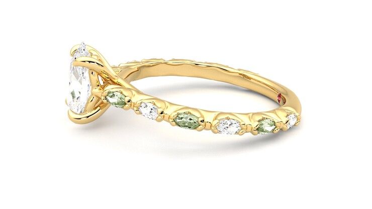 Taylor & Hart Liora Oval Engagement Ring 360 degree image 21