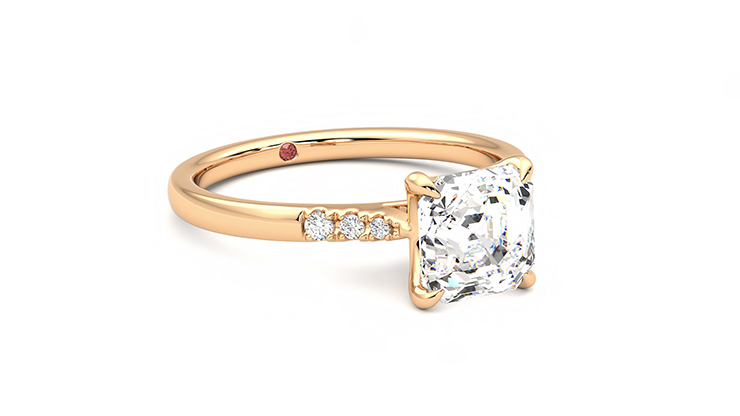 Taylor & Hart Lissome Asscher Engagement Ring 360 degree image 5