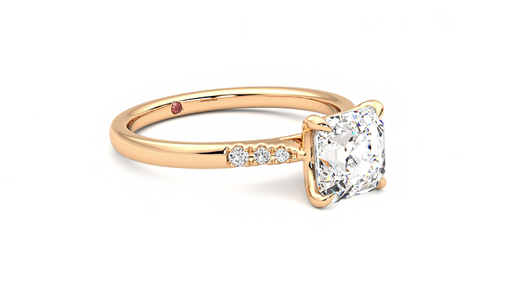 Taylor & Hart Lissome Asscher Engagement Ring 360 degree image 6