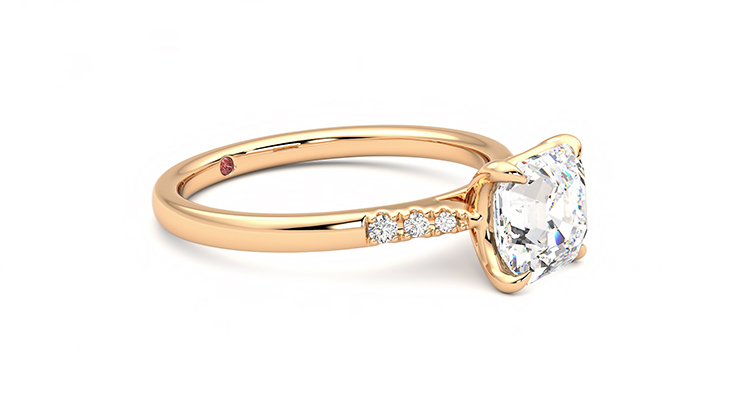 Taylor & Hart Lissome Asscher Engagement Ring 360 degree image 7