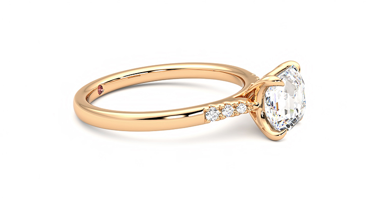 Taylor & Hart Lissome Asscher Engagement Ring 360 degree image 8