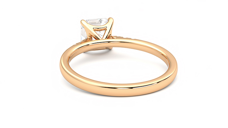 Taylor & Hart Lissome Asscher Engagement Ring 360 degree image 16