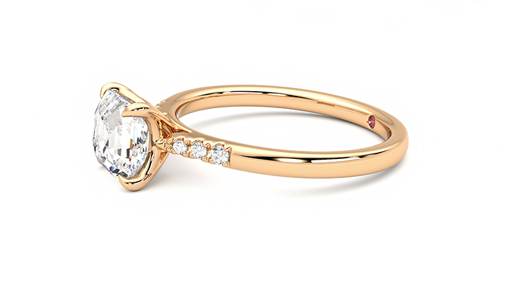 Taylor & Hart Lissome Asscher Engagement Ring 360 degree image 22