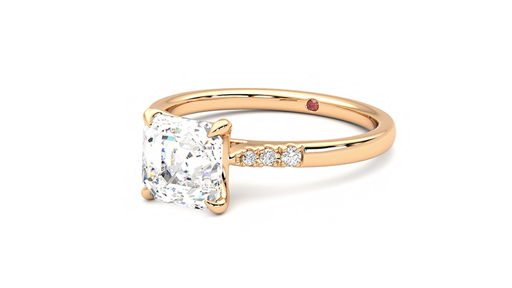 Taylor & Hart Lissome Asscher Engagement Ring 360 degree image 25