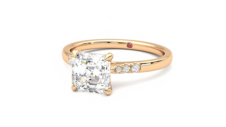 Taylor & Hart Lissome Asscher Engagement Ring 360 degree image 26