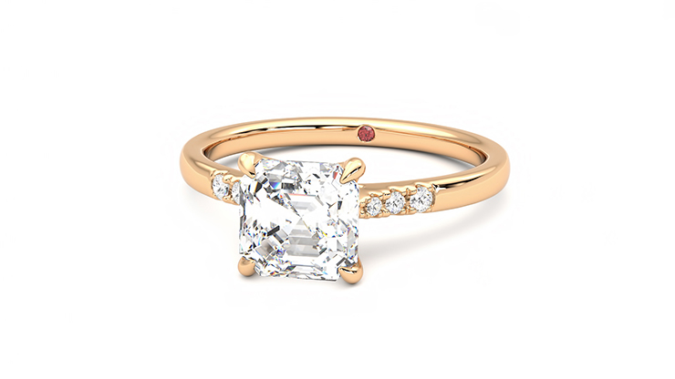 Taylor & Hart Lissome Asscher Engagement Ring 360 degree image 27