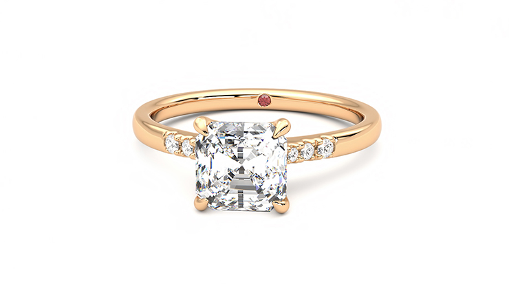 Taylor & Hart Lissome Asscher Engagement Ring 360 degree image 28