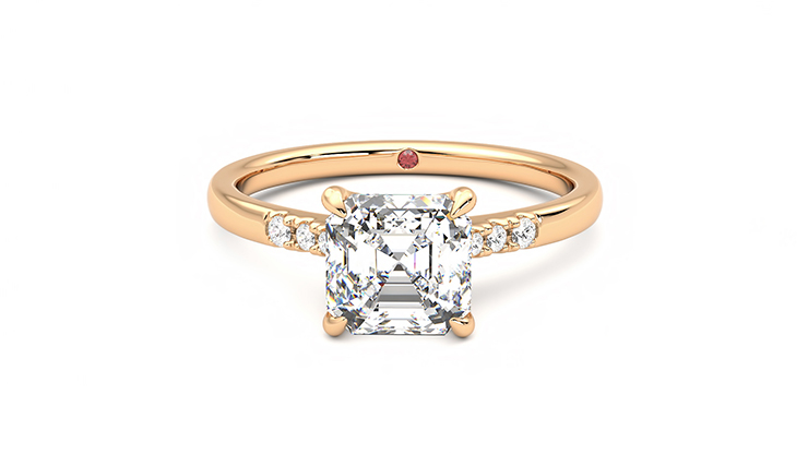 Taylor & Hart Lissome Asscher Engagement Ring 360 degree image 29