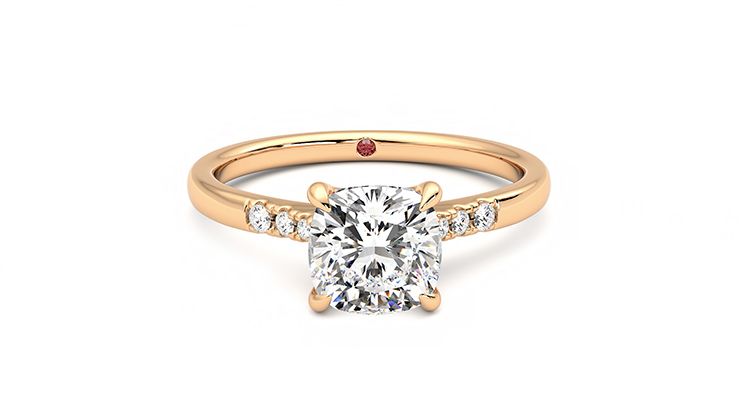Taylor & Hart Lissome Cushion Engagement Ring 360 degree image 1
