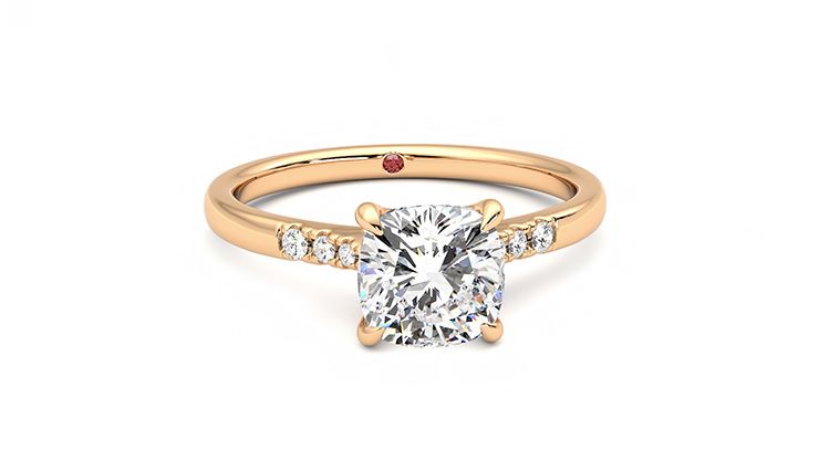 Taylor & Hart Lissome Cushion Engagement Ring 360 degree image 2