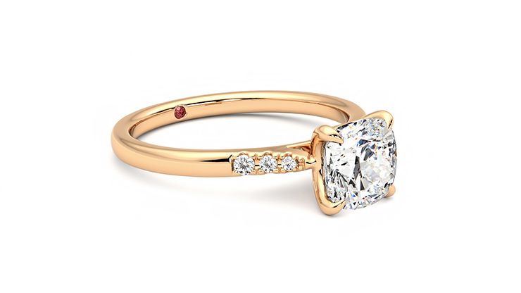 Taylor & Hart Lissome Cushion Engagement Ring 360 degree image 6