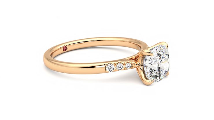 Taylor & Hart Lissome Cushion Engagement Ring 360 degree image 7