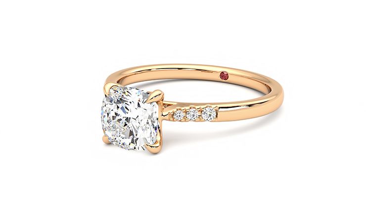 Taylor & Hart Lissome Cushion Engagement Ring 360 degree image 25