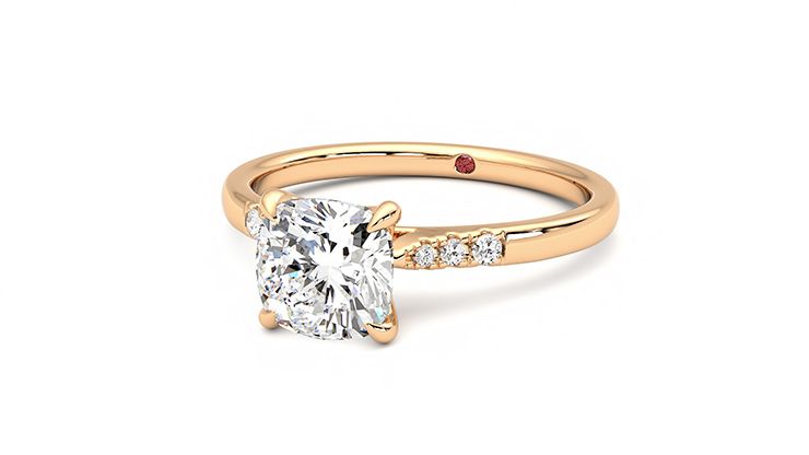 Taylor & Hart Lissome Cushion Engagement Ring 360 degree image 26