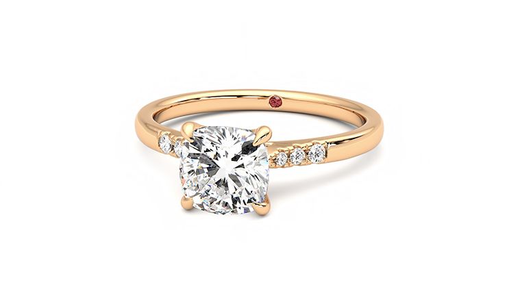 Taylor & Hart Lissome Cushion Engagement Ring 360 degree image 27