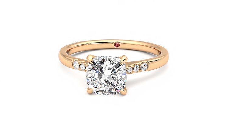 Taylor & Hart Lissome Cushion Engagement Ring 360 degree image 28