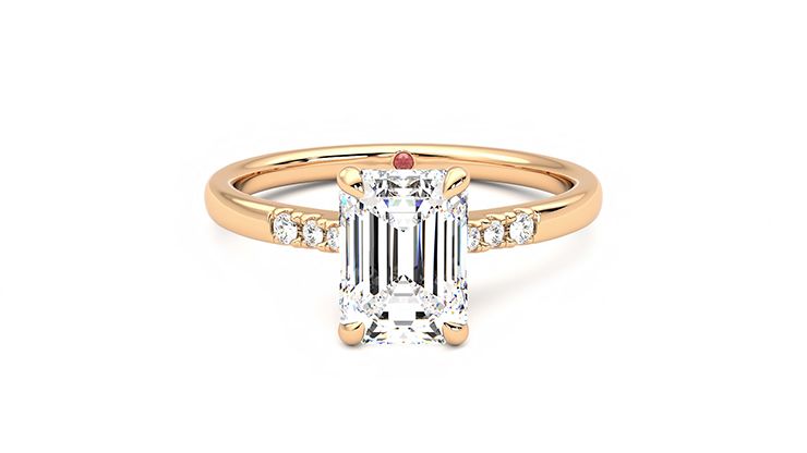 Taylor & Hart Lissome Emerald Engagement Ring 360 degree image 0