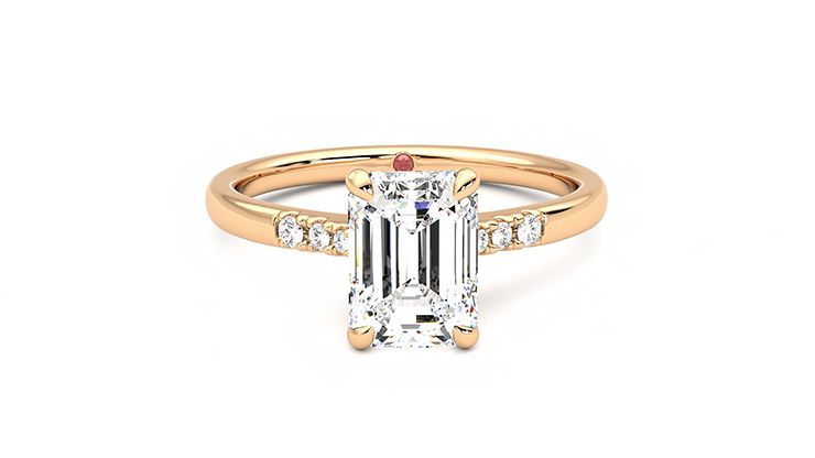 Taylor & Hart Lissome Emerald Engagement Ring 360 degree image 1