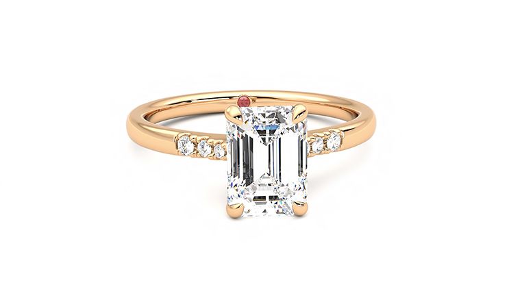 Taylor & Hart Lissome Emerald Engagement Ring 360 degree image 2