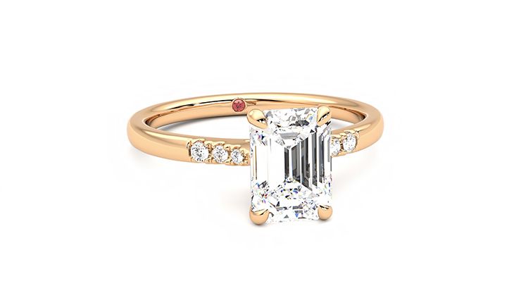 Taylor & Hart Lissome Emerald Engagement Ring 360 degree image 3