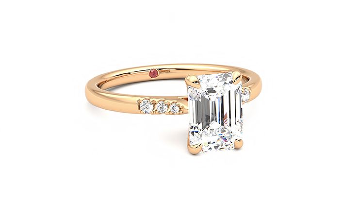 Taylor & Hart Lissome Emerald Engagement Ring 360 degree image 4