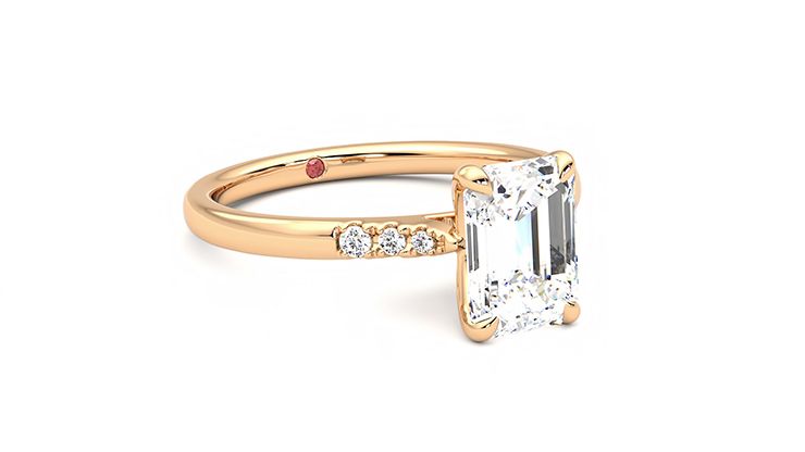 Taylor & Hart Lissome Emerald Engagement Ring 360 degree image 5
