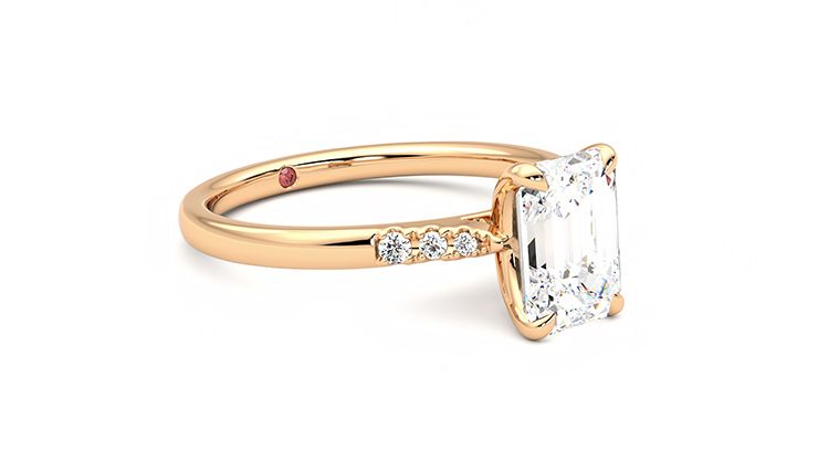 Taylor & Hart Lissome Emerald Engagement Ring 360 degree image 6