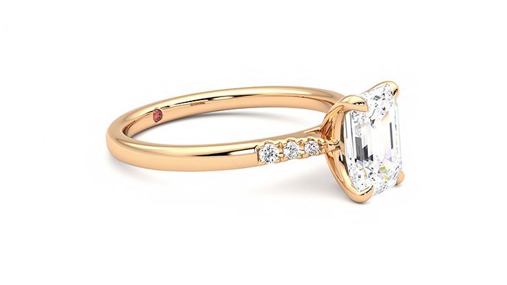 Taylor & Hart Lissome Emerald Engagement Ring 360 degree image 7