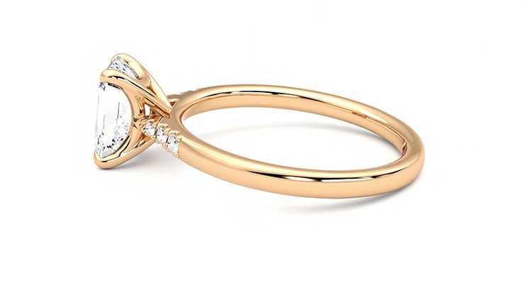Taylor & Hart Lissome Emerald Engagement Ring 360 degree image 20
