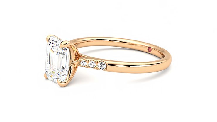 Taylor & Hart Lissome Emerald Engagement Ring 360 degree image 23